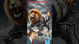 Epic Animal-Machine Fusion: Lion + Concrete Mixer | Hybrid Power Revealed |#shorts #fusion #aihybrid