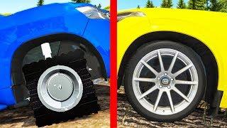 Quadrate vs Normal Car Wheels #1 - Beamng drive