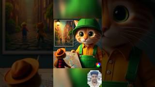 The cat found the treasure || cartoon vedio   || #cat #funny #shortvideo #cute #shorts #cartoon