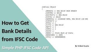 How to Get Bank Details from IFSC Code | Simple PHP IFSC Code API