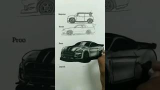 realistic car drawing#shorts #viral #art #short