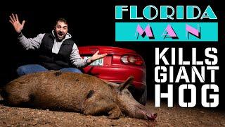 Florida Man kills Giant Texas Feral Hog | Texas Hog Hunting with Mazda Miata