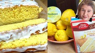 3 INGREDIENT Lemon Loaf cake  | Boxed Cake Mix Hack! | No Eggs Needed!!