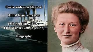 Titanic Passengers | Carla Andersen Biography | Third Class Survivor