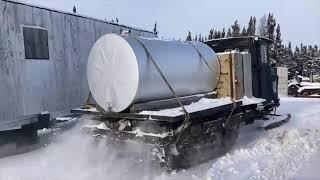 Linn Tractor pulling Double Z Drag on the Muskeg Nov 17 2022