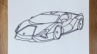 How to draw a Car | How to draw Lamborghini Sian | Drawing | Sketches