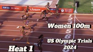 McKenzie Long | Aleia Hobbs | Abby Steiner - Women 100m Heat 1 | US Olympic Trials 2024