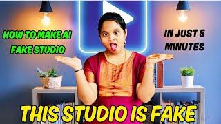 Create a Fake YouTube Studio Background for Free in Telugu | AI Studio setup for YouTube background