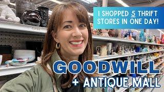5 Goodwills & Thrift Stores in ONE DAY! | Thrift with Me | Vintage Haul
