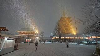 4K・ Snowy Tokyo Asakusa at night・4K HDR