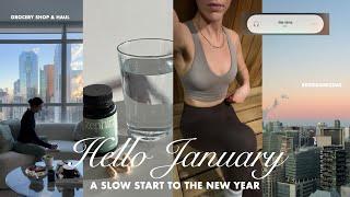 HELLO JANUARY️a slow start to 2025, reorganizing, fridge reset, grocery haul, Notion planners
