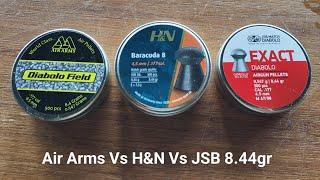 8.44gr pellet test | Air Arms Diablo Field Vs H&N Baracuda 8 Vs JSB Exact