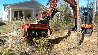 PISSED NEIGHBOR TRIES TO KICK US OFF THIS BACKYARD MULCHING JOB!