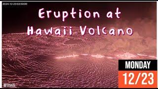 Kilauea Volcano erupts early Monday morning. Earthquake update 12/23/2024