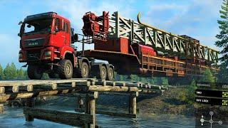 SnowRunner Mods - MAN Truck TGS 480 8X8 -  Heavy Trailer Transport Oil Rig