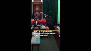 Bahamas politician hurls parliament mace out of window | AJ #shorts