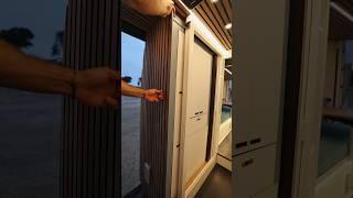 Sliding Closet Shower Tour | Luxury Vanlife Shower #vanlife #vanbuild #luxurydesign