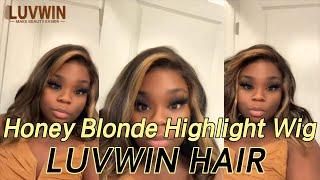 Honey Blonde Highlight Wig , Definitely Glueless Wig !!! ft. Quana Jená