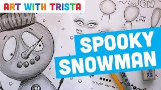 Spooky Snowman Drawing Inspired by Tim Burton Art Lesson - Art With Trista