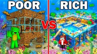 Mikey POOR vs JJ RICH Underwater Base Survival Battle in Minecraft (Maizen)