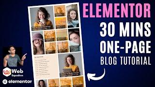 Elementor One Page Home Blog Tutorial - 30 mins - Loop Layout - Elementor Wordpress Tutorial