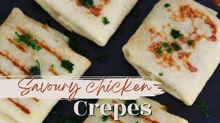 Savory French Crepes with Chicken Shawarma Filling