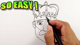 How to draw a crown on a head | Easy Drawings | King Drawing