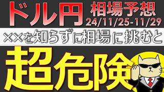 【ドル円最新予想】来週のドル円は攻め方を間違えると大損します。理由と正しい攻め方を簡単解説！来週の為替相場予想と投資戦略！ウクライナ・PCE・FOMC議事にも注目(24/11/25週)【FX】※