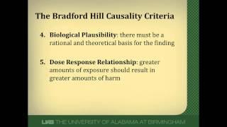 Determining Causality: A Review of the Bradford Hill Criteria