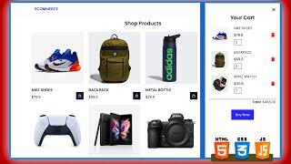 How to make a JavaScript Shopping Cart | Ecommerce Website with HTML CSS JavaScript