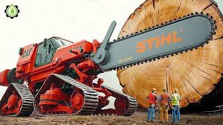 Extreme Dangerous Fastest Big Chainsaw Cutting Tree Machines | Monster Stump Removal Excavator #112