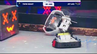 Jet Lag vs. Twin Beast - Beetleweight Combat Robot - NHRL Championship 2022