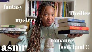 asmr whispered book haul !! ( fantasy, thriller, romance, mystery) | rae-smr