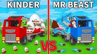 JJ's Mr Beast FEASTABLES Truck vs Mikey's KINDER Truck Build Battle in Minecraft - Maizen