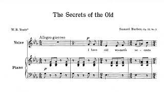 Samuel Barber - Four Songs, Op. 13 - No. 2 "The Secrets of the Old" [Score video]