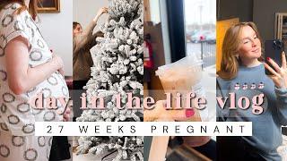 A DAY IN MY LIFE AS A STAY AT HOME MOM OF 4 | Decorating for Christmas, 27 weeks pregnant update