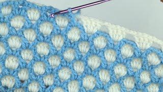 Muy lindo  Two color Very easy* Super Easy Tunisian Crochet Baby Blanket model making #tunisian