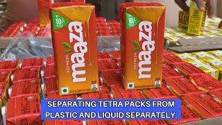 Frooti and Maaza Tetra Pack Separation | Amey Engineers Squeezer Separator Machine #shredder