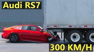 Can the Underride Guard Save Lives? Unbelievable Crash Test: Audi RS7 vs. Trailer at 300 KM/H!