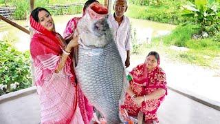 15 kg বিশাল সাইজের কাতলা মাছ কেটে পরিবার,আত্নীয়স্বজন সবাই মিলে জমিয়ে খেলাম || big size fish cutting