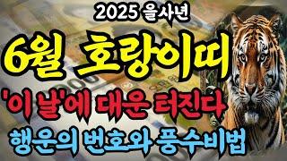 2025년 6월 호랑이띠 대운 터지는 날ㅣ호랑이띠ㅣ대운ㅣ로또1등ㅣ띠별운세 #호랑이띠