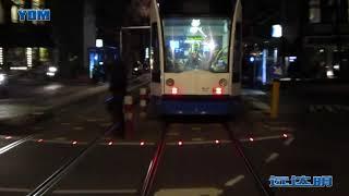 YDM embedded solar road stud applied in  the tram  station  in Amsterdam,  the Netherlands