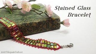 Stained Glass Tila Bead Bracelet Video Tutorial