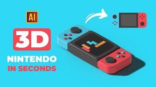 HOW TO MAKE 3D NINTENDO IN SECONDS IN ADOBE ILLUSTRATOR