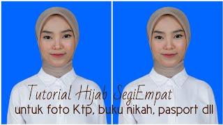 TUTORIAL HIJAB SEGIEMPAT FORMAL UNTUK FOTO KTP, BUKU NIKAH DAN LAMARAN KERJA @SreezyAnugrahR