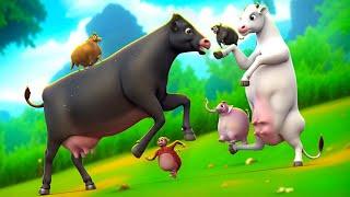 Black Cow’s Epic Battle with Giant White Cow - Ultimate Transformations and Farm Rescue Adventure!