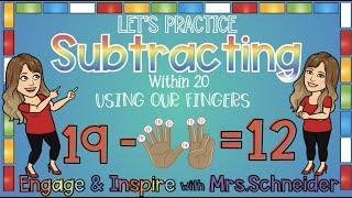 Subtracting within 20 (Using fingers and counting back strategy)