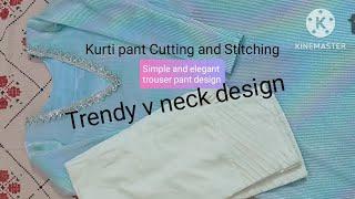 Kurti Pant Cutting and stitching || #trending #viralvideo #cuttingandstitching #crafterharim