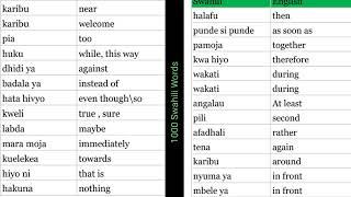 1000 Swahili Words (300 - 400 Swahili Verbs)