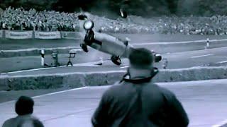 F1 1959 German GP at AVUS [60fps] Hans Hermann survives a huge crash